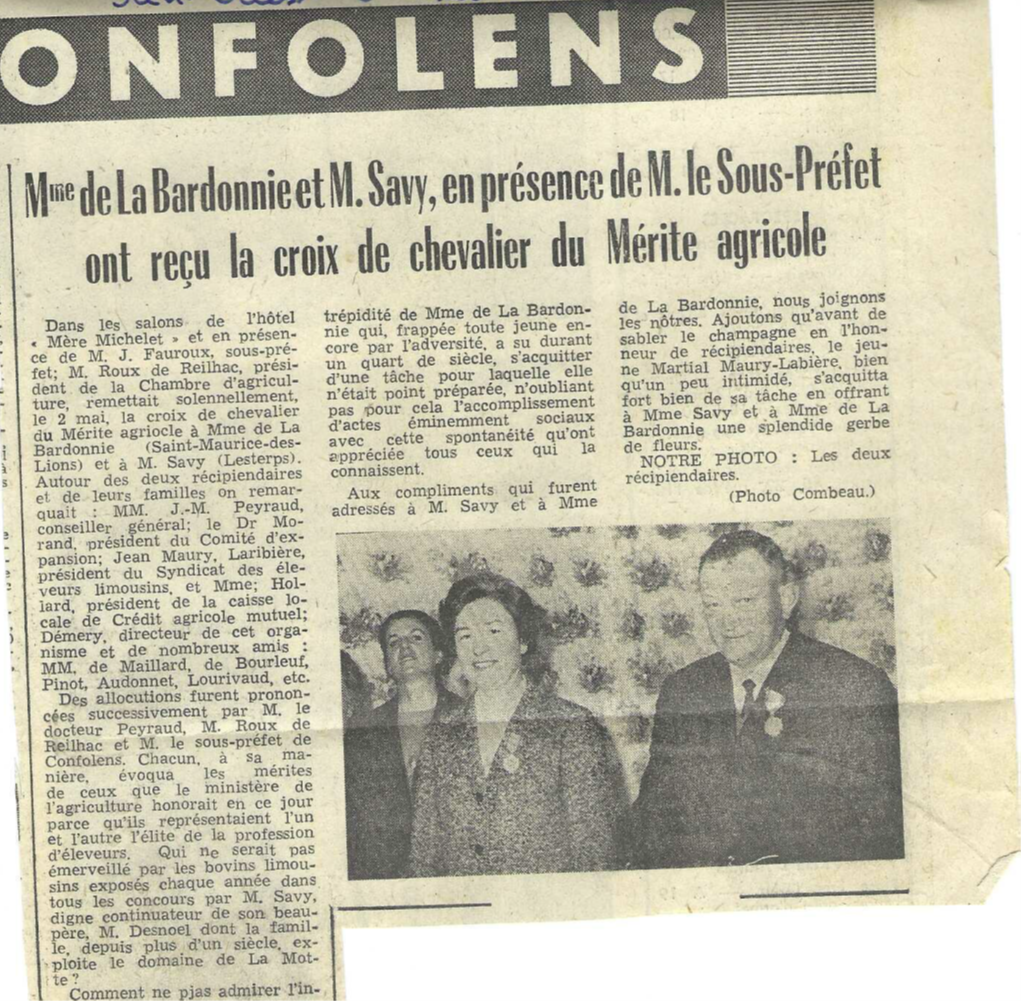 Article Sud-Ouest 1970 Marthe